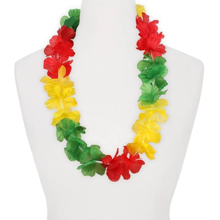 [HK-35] HK-35 Hawaii Blumenkette classic gelb rot grün Länge: ca. 100 cm