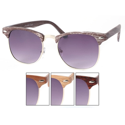 [V-1331] V-1331 VIPER Damen und Herren Sonnenbrille Vintage Retro Rahmen in Holzoptik, Applikation am Rahmen