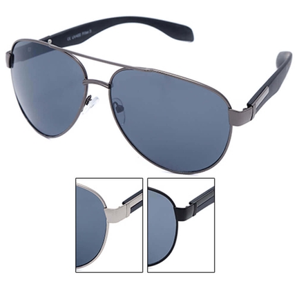 [V-1431] V-1431 VIPER Pilotenbrille Fliegerbrille Sonnenbrille breite Bügel schwarz silber gunmetal