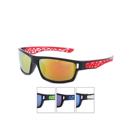 [V-1446] V-1446 Sportbrille VIPER Sonnenbrille Rippendesign shiny rubber touch mehrfarbig