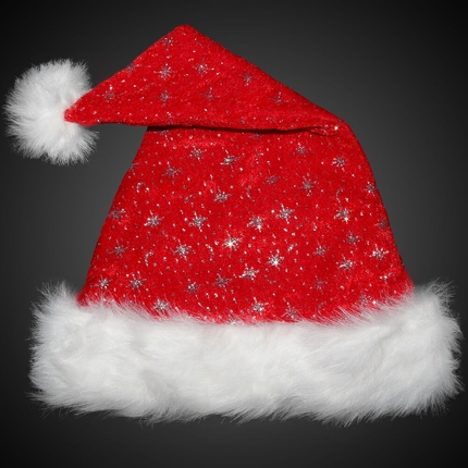 [WM-01] WM-01 Weihnachtsmützen Nikolausmützen rot mit dickem Pelzrand und Glitzer