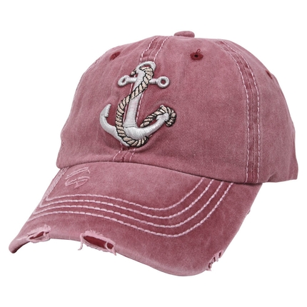 CAP-240 Vintage Retro Distressed Trucker Cap rosa Anker One Size Fits all
