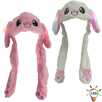 [SM-446] SM-446 Wackelohr Mütze mit LED Beleuchtung Kaninchen, Hase Sortierung ca. 36 cm x 18 cm