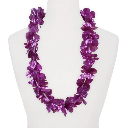 [HK-39] HK-39 Hawaii Blumenkette glänzend lila Länge: ca. 100 cm