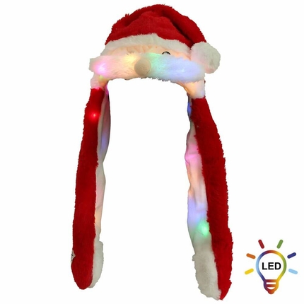 [SM-450] SM-450 LED Wackelohr Mütze mit LED Beleuchtung Weihnachtsmann, Santa rot, weiß ca. 60 cm x 20 cm