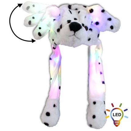 [SM-506] SM-506 LED Wackelohr Mütze Dalmatiner Hund weiß schwarz gepunktet ca. 32 cm x 54 cm