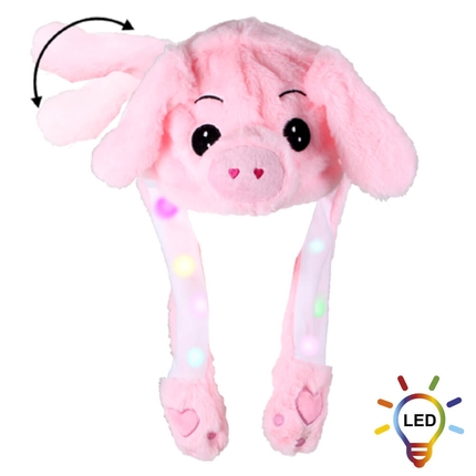 [SM-498] SM-498 LED Wackelohr Mütze Schwein rosa ca. 32 cm x 54 cm