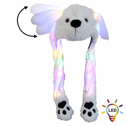 [SM-501] SM-501 LED Wackelohr Mütze Eisbär Polarbär weiß ca. 30 cm x 54 cm