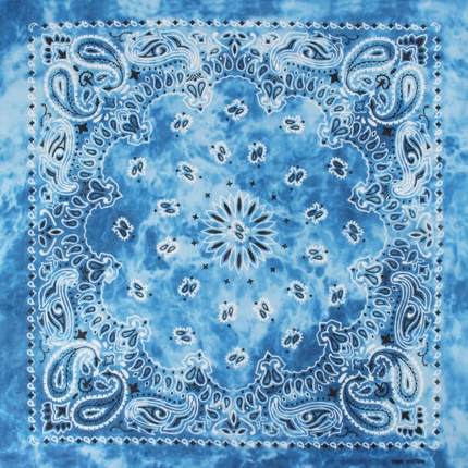 [BA-256] BA-256 Bandana Kopftuch Halstuch hellblau Paisley Blüten floral ca. 54 x 54 cm