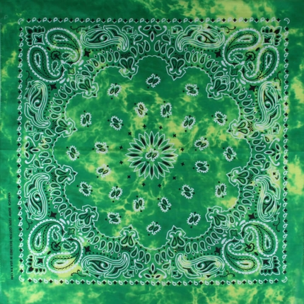 [BA-260] BA-260 Bandana Kopftuch Halstuch grün Paisley Blüten floral ca. 54 x 54 cm