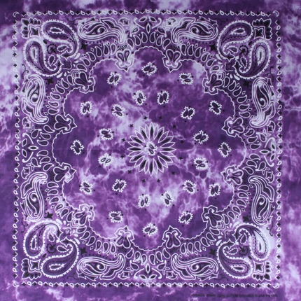 [BA-263] BA-263 Bandana Kopftuch Halstuch violett lila Flieder Paisley Blüten floral ca. 54 x 54 cm