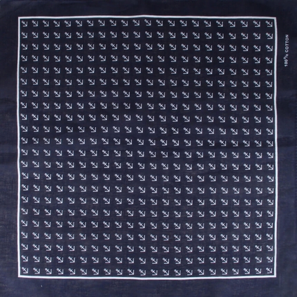 [BA-251] BA-251 Bandana Kopftuch Halstuch schwarz Anker maritim ca. 54 x 54 cm