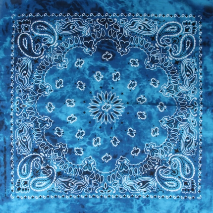 [BA-255] BA-255 Bandana Kopftuch Halstuch dunkelblau Paisley Blüten floral ca. 54 x 54 cm