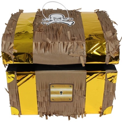 [PIN-23] PIN-23 Befüllbare Pinãta Schatzkiste braun gold