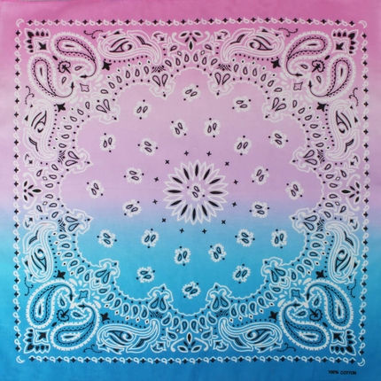 [BA-274] BA-274 Bandana Kopftuch Halstuch Paisley Farbverlauf hell lila / blau ca. 54 x 54 cm