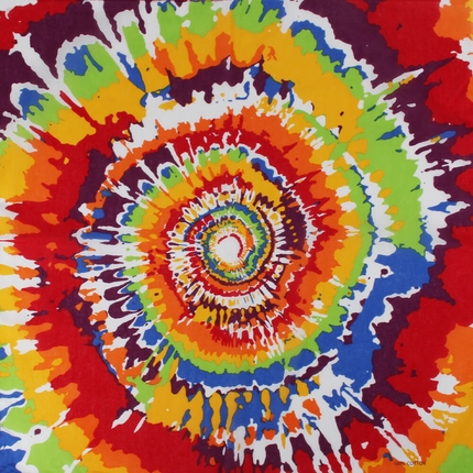[BA-294] BA-294 Bandana Kopftuch Halstuch Batik Spirale regenbogenfarbe ca. 54 x 54 cm
