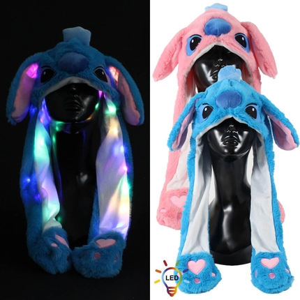 [SM-521] SM-521 LED Wackelohr Mütze Fantasie Monster Sortierung blau rosa ca. 32 cm x 70 cm