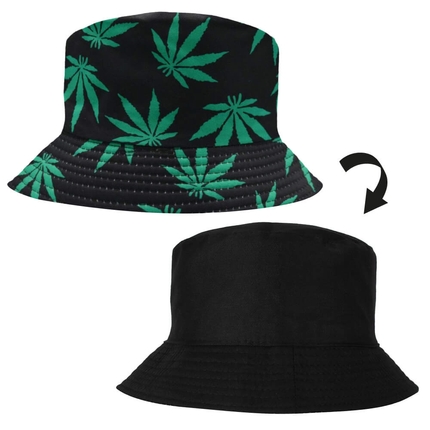 [SOH-005] SOH-005 Bucket Hat Wendehut Fischerhut Anglerhut Motiv: Hanf