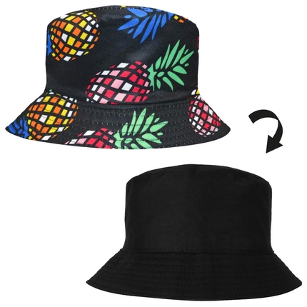 [SOH-008] SOH-008 Bucket Hat Wendehut Fischerhut Anglerhut Motiv: Ananas