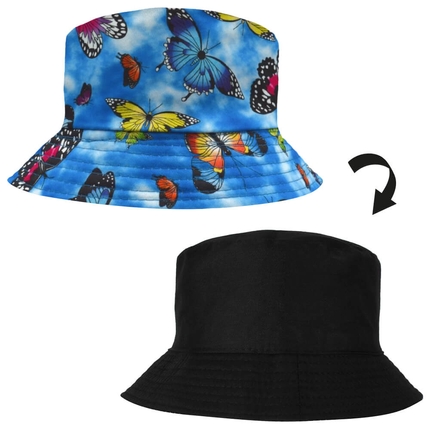 [SOH-011] SOH-011 Bucket Hat Wendehut Fischerhut Anglerhut Motiv: Schmetterlinge