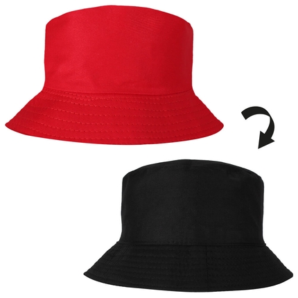 [SOH-021b] SOH-021b Bucket Hat Wendehut Fischerhut Anglerhut Motiv: Uni rot