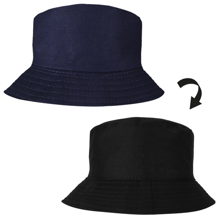 [SOH-021c] SOH-021c Bucket Hat Wendehut Fischerhut Anglerhut Motiv: Uni dunkelblau