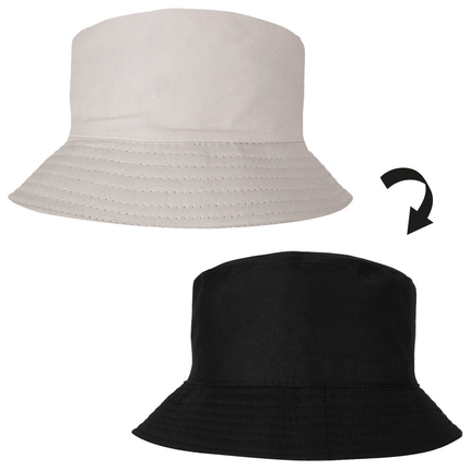 [SOH-021d] SOH-021d Bucket Hat Wendehut Fischerhut Anglerhut Motiv: Uni beige