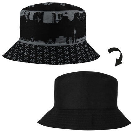 [SOH-037] SOH-037 Bucket Hat Wendehut Fischerhut Anglerhut Motiv: Ruhrpott Skyline