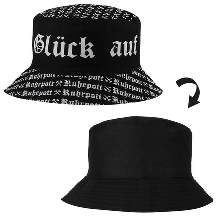 [SOH-039] SOH-039 Bucket Hat Wendehut Fischerhut Anglerhut Motiv: Glück Auf Ruhrpott aus Baumwolle