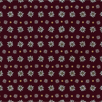 [BA-314] BA-314 Bandana Kopftuch Halstuch Design: Edelweiss bordeaux weiss gelb grau
