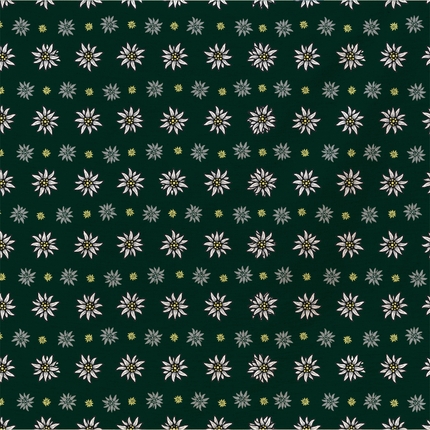 [BA-315] BA-315 Bandana Kopftuch Halstuch Design: Edelweiss grün weiss gelb grau