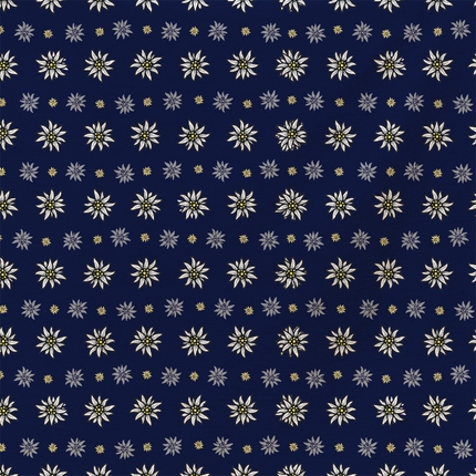 [BA-316] BA-316 Bandana Kopftuch Halstuch Design: Edelweiss blau weiss gelb grau