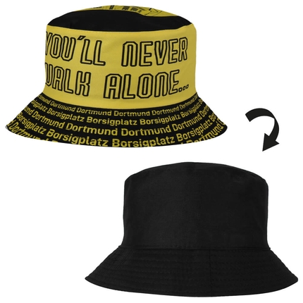 [SOH-033] SOH-033 Bucket Hat Wendehut Fischerhut Anglerhut Motiv: Dortmund Skyline You´ll never walk alone aus Baumwolle