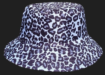 [SOH-058] SOH-058 Bucket Hat Wendehut Fischerhut Anglerhut Motiv: Leopard grau