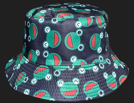 [SOH-063] SOH-063 Bucket Hat Wendehut Fischerhut Anglerhut Motiv: Frosch