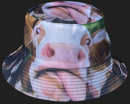 [SOH-077] SOH-077 Bucket Hat Wendehut Fischerhut Anglerhut Motiv: Kuh