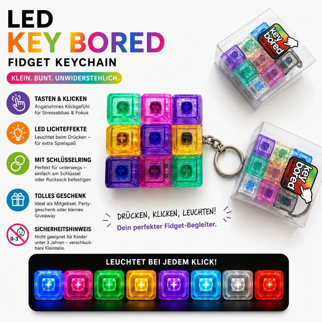 [SA-1005] LED Schlüsselanhänger Tastatur bunt mit Licht