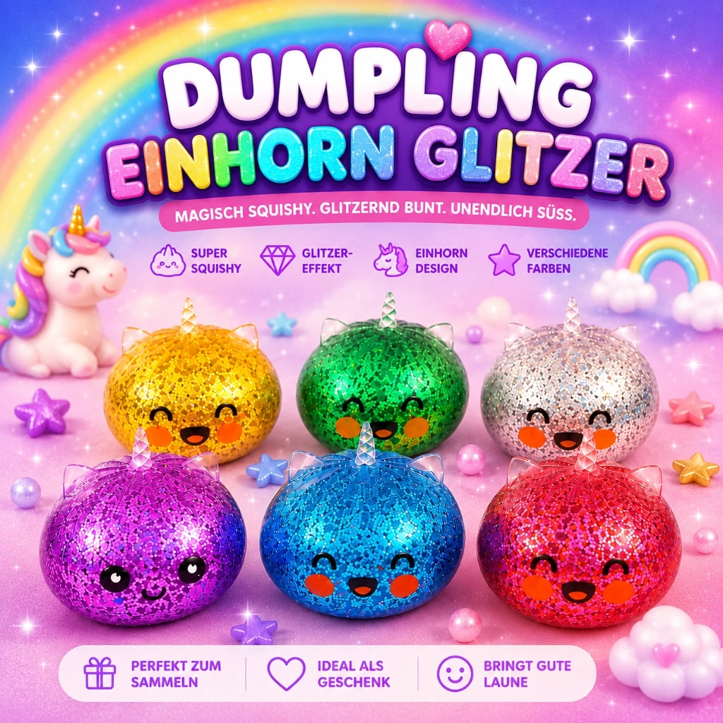 [SQD-135] SQD-135 Squishy Einhorn glitzer Dumpling sortiert