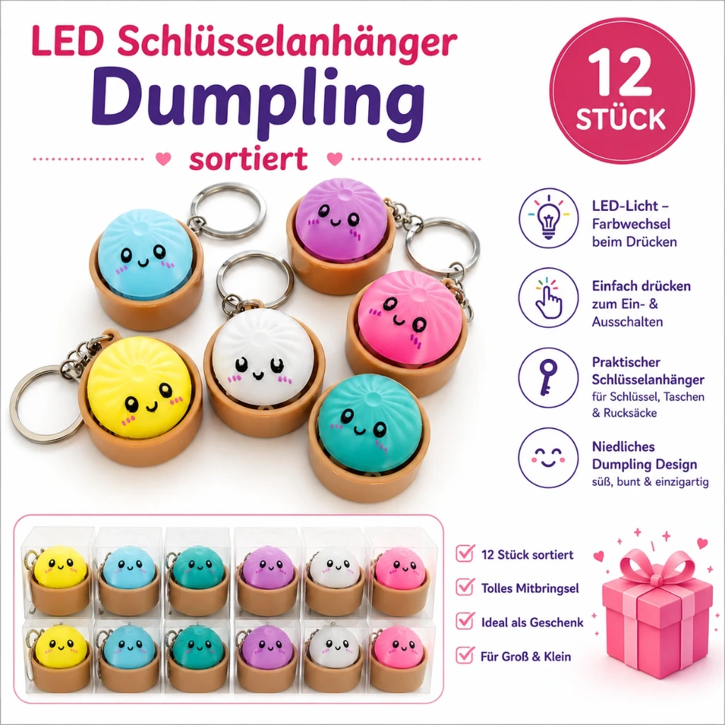 [SA-1006] LED Schlüsselanhänger Dumpling sortiert
