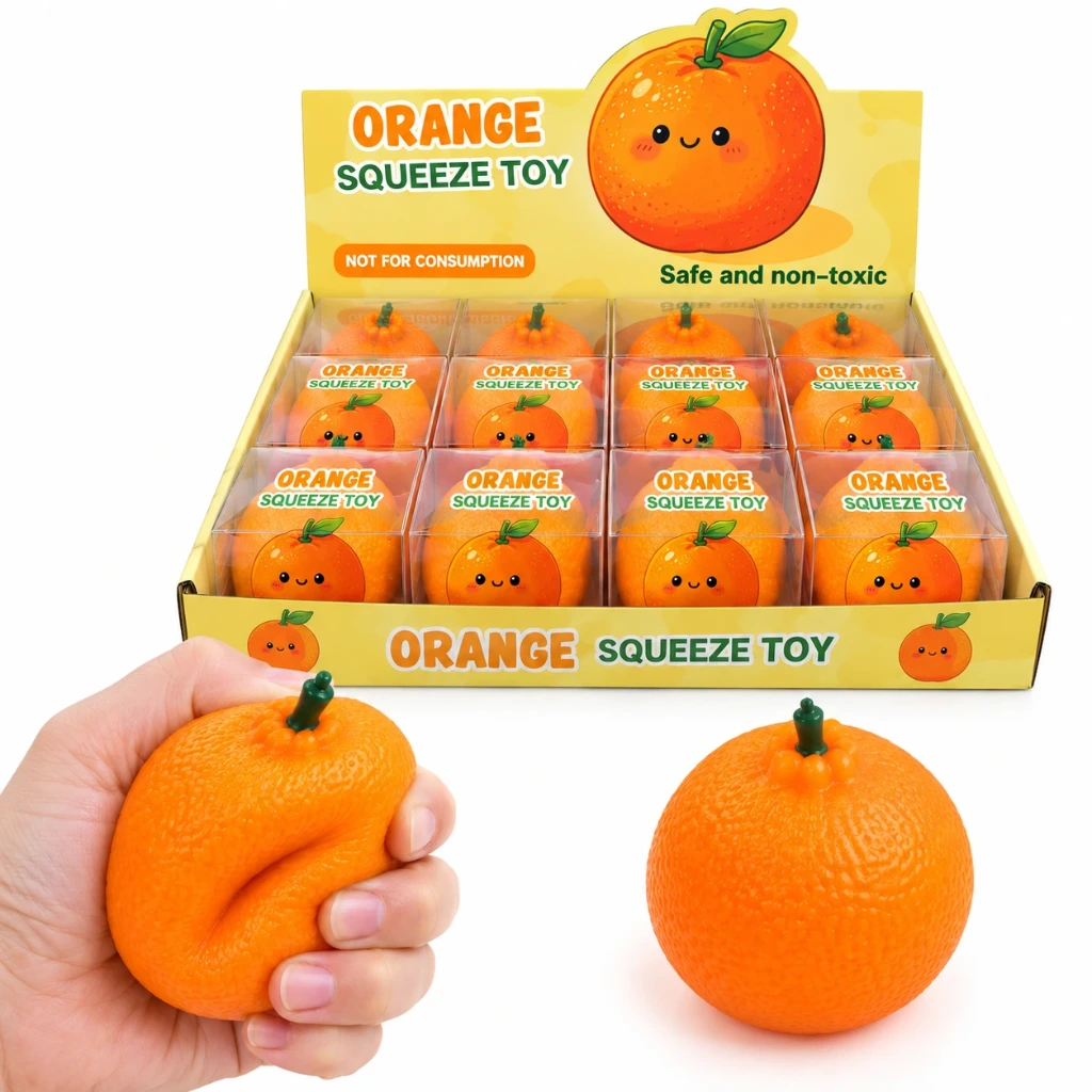 [SQD-150] SQD-150 Orangen-Squishy mit Crunchy-Effekt – 12 Stück im Display