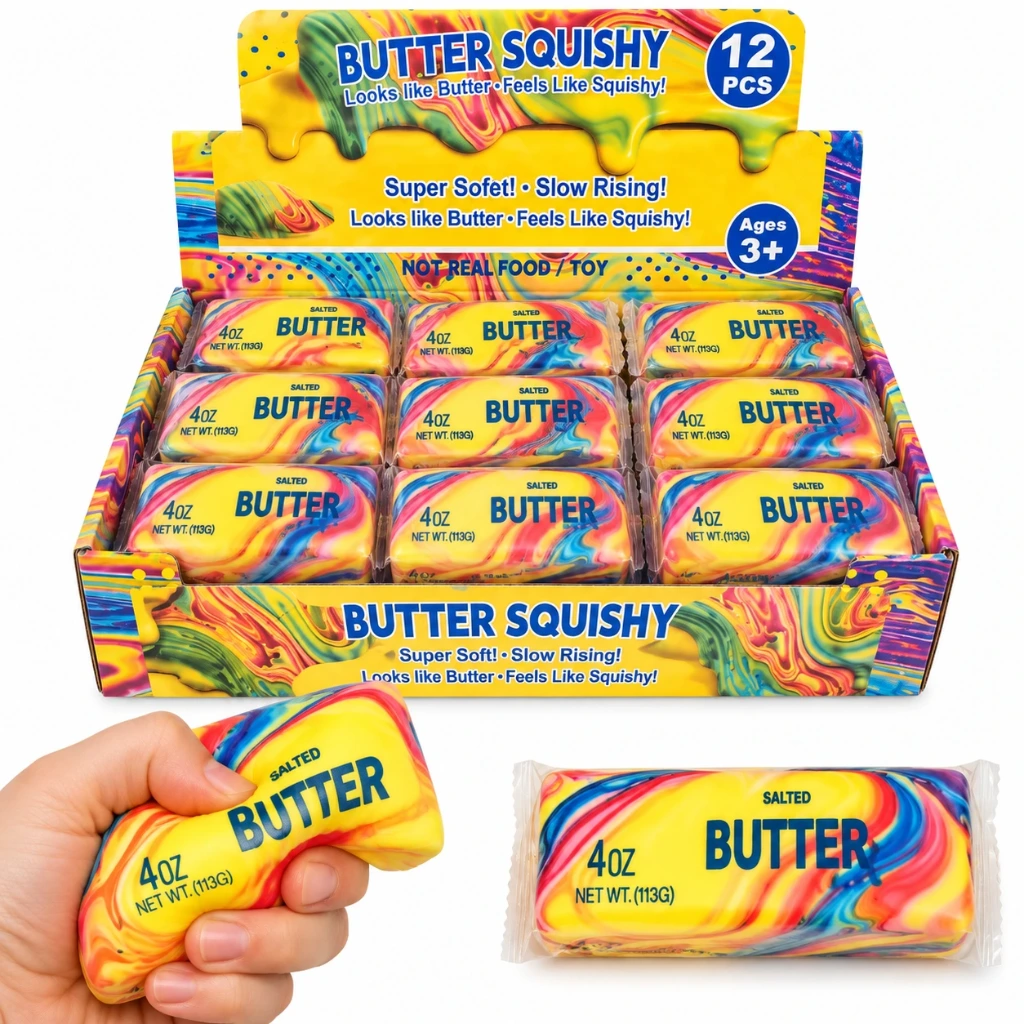 [SQD-175] SQD-175 Squishy Butter Memory Schaum mit Farbverlauf – farblich sortiert – 12 Stück