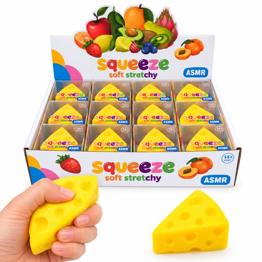 [SQD-187] Squishy Käse mit Crispy-Effekt – 12 Stück
