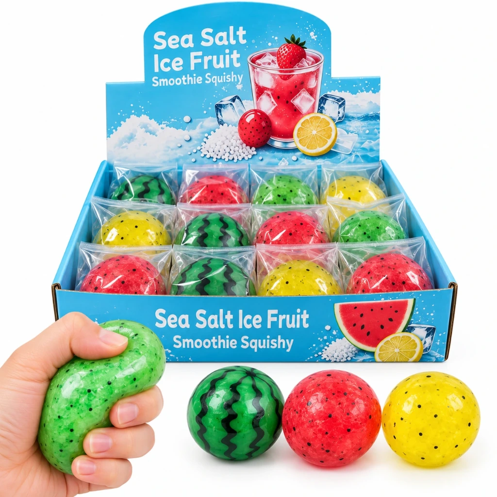 [SQD-170] SQD-170 Smoothie-Squishy mit Meersalz-Füllung – farblich sortiert – 12 Stück im Display