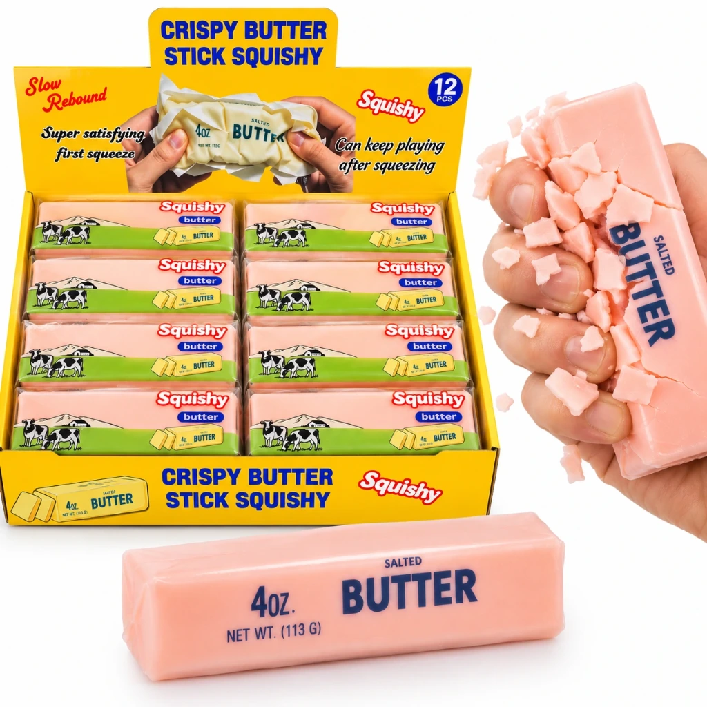 [SQD-202] SQD-202 Butter Squishy Rosa – Crunchy außen & weich innen – 12 Stück im Display