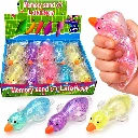 SQD-195 Squishy Ente mit Maltosesirup & Glitzer – farblich sortiert – 12 Stück im Display
