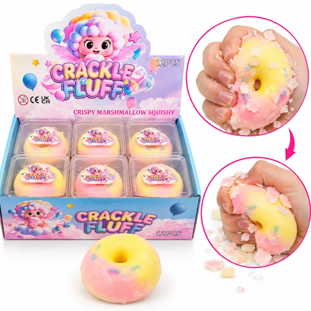 [SQD-205] SQD-205 Squishy Donut mit Crunch-Effekt außen – 12 Stück