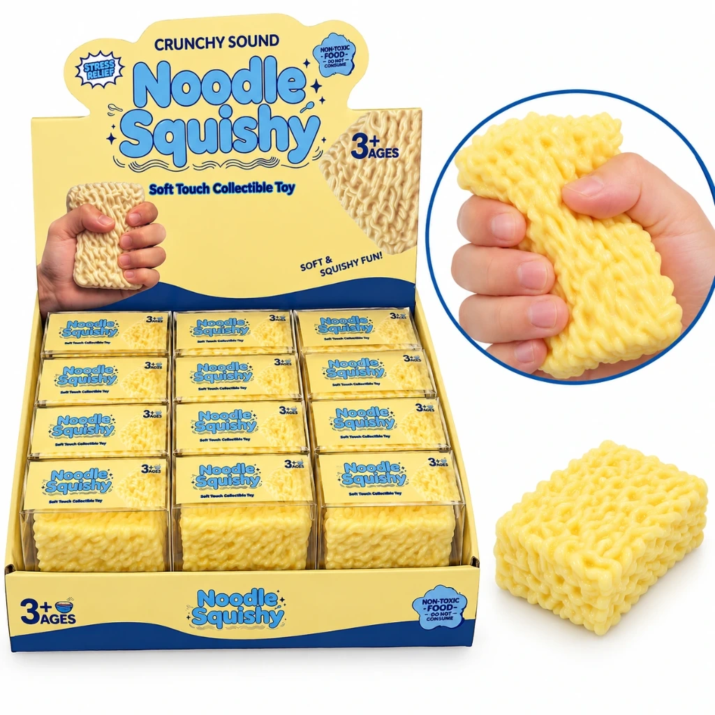 [SQD-213] SQD-213 Ramen Nudel Squishy mit Vaseline-Füllung – 12 Stück im Display