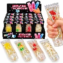 SQD-212 Squishy Zahnpastatuben – 12 Stück im Display – mit Glitzer & Fruchtstückchen – farblich sortiert