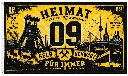 FL-002 Flagge Heimat 09 Gelb-Schwarz – mit 2 Ösen – für Innen & Außen -150 × 90 cm –