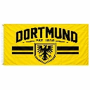 FL-004 Flagge Dortmund „EST. 1909“ – Gelb-Schwarz – 150 × 90 cm – mit 2 Ösen – für Innen & Außen